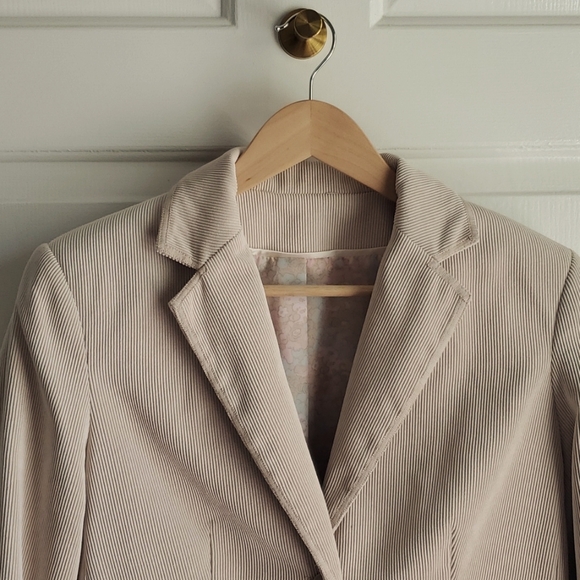 Bonmarche blazer Corduroy cream/tan double button fully lined w/ pockets 12 - Picture 3 of 7